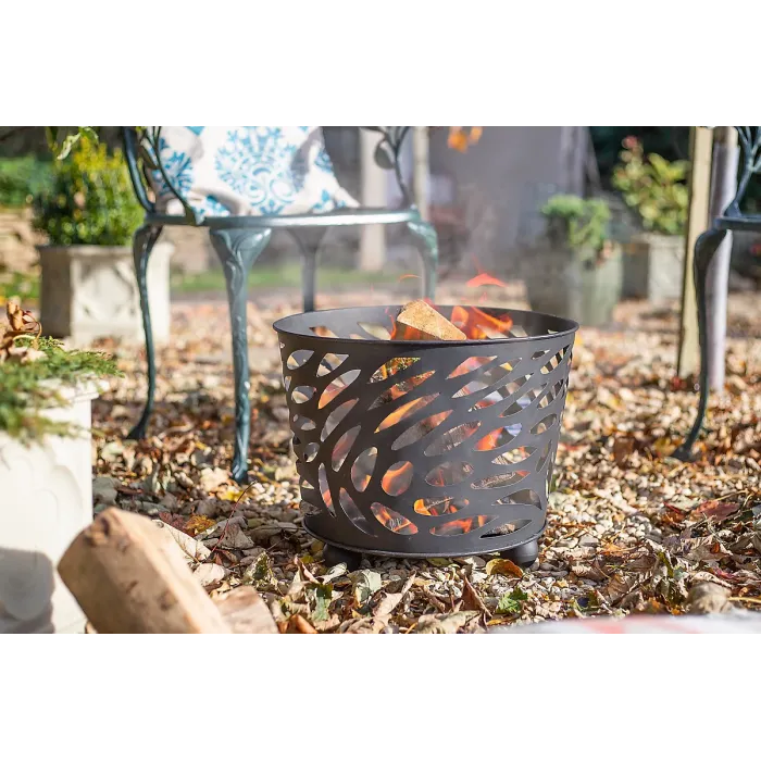 La Hacienda Nami Steel Firebasket - Outdoor Heating - L 39 cm x W 39 cm x H 32 cm