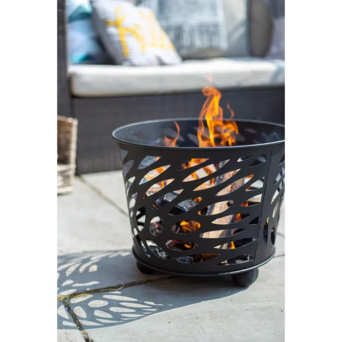 La Hacienda Nami Steel Firebasket - Outdoor Heating - L 39 cm x W 39 cm x H 32 cm