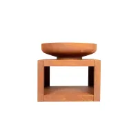 La Hacienda Kuda Medium Firepit - Oxidised/Steel - L60 x W60 x H57 cm - Natural