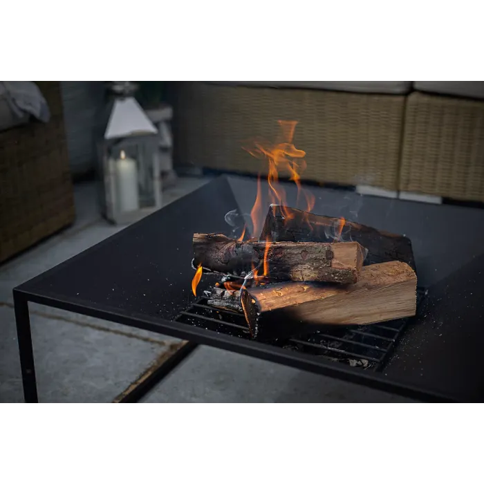 La Hacienda Black Cairo Steel Firepit - L 60 cm x W 60 cm x H 31 cm