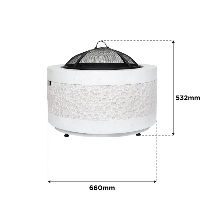 La Hacienda Piedra Steel Matt Grey Firepit