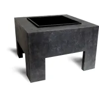 Square Fire Pit & Square Console Granite H40Cm W58Cm