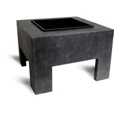 Square Fire Pit & Square Console Granite H40Cm W58Cm
