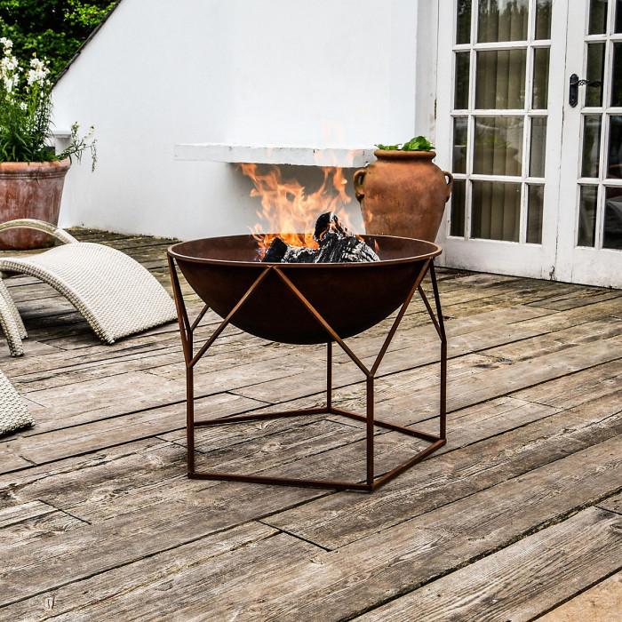 Outdoor Buckingham Firebowl Rust Iron H51cm W70Cm