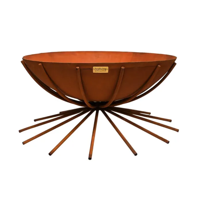 Outdoor Metal Dakota Fire Pit in Rust H37Cm W71Cm