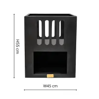 Outdoor Libra Contemporary Fire Pit in Matt Black H55CM W45CM