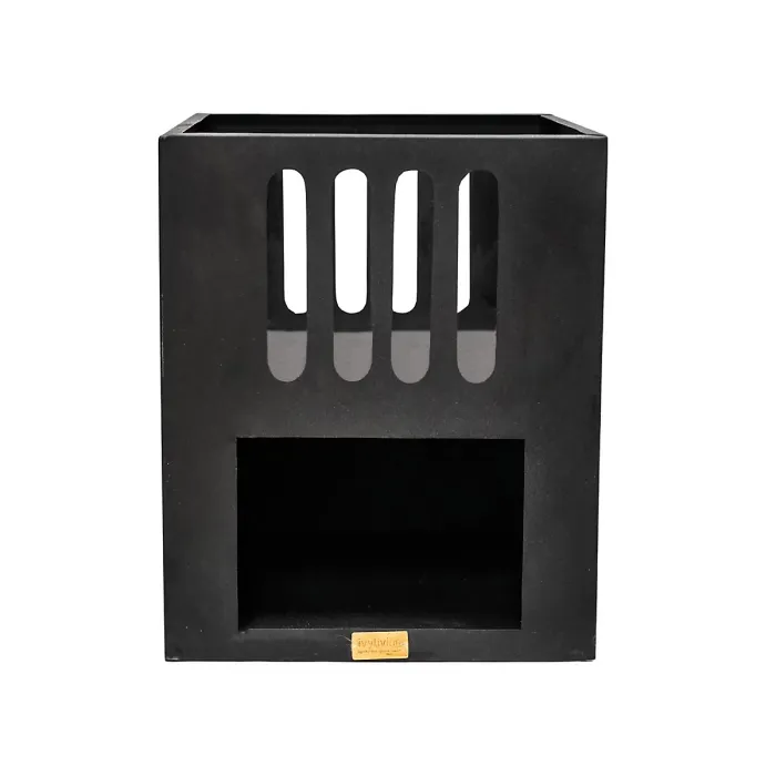 Outdoor Libra Contemporary Fire Pit in Matt Black H55CM W45CM