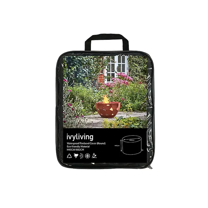 Waterproof Firebowl Cover (Round) in Eco-friendly Material - H45 x W82 cm - Grey