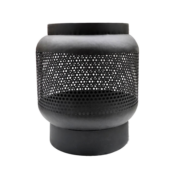 Outdoor Tall Buttermere Basket Fire Pit Black H51cm W45cm