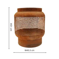 Outdoor Tall Buttermere Basket Fire Pit Rust H51cm W45cm