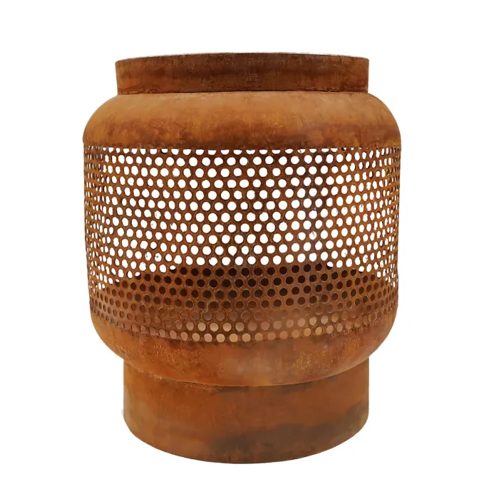 Outdoor Tall Buttermere Basket Fire Pit Rust H51cm W45cm