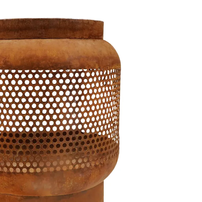 Outdoor Tall Buttermere Basket Fire Pit Rust H51cm W45cm