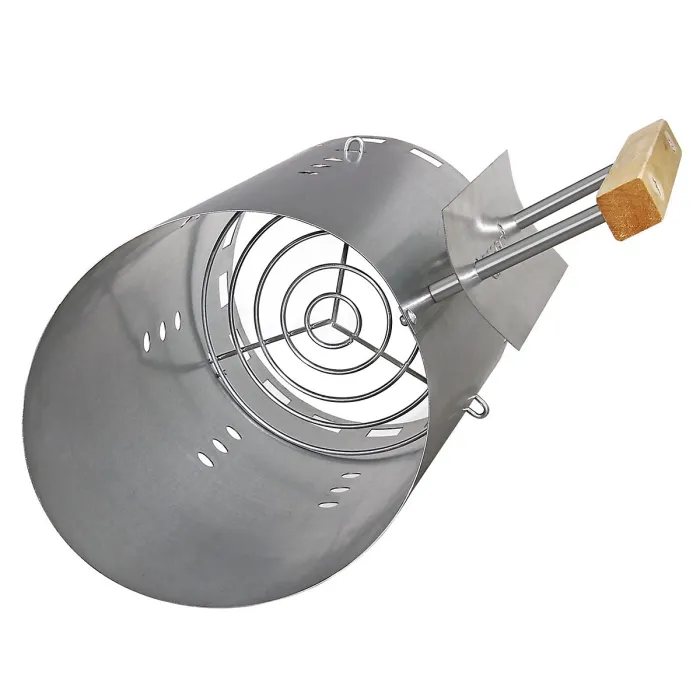 AMOS Easy Pouring Steel Charcoal Chimney Starter with Handle Barbecue Lightning Kit