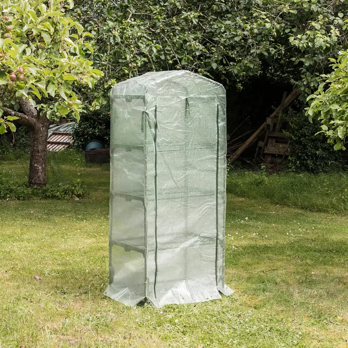 Harbour Housewares Plastic 4 Tier Mini Greenhouse - 3ft x 6ft - White