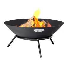 Harbour Housewares Steel Garden Fire Pit - 56cm - Black