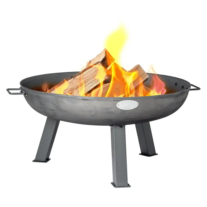 Harbour Housewares Cast Iron Garden Fire Pit - 75cm - Grey