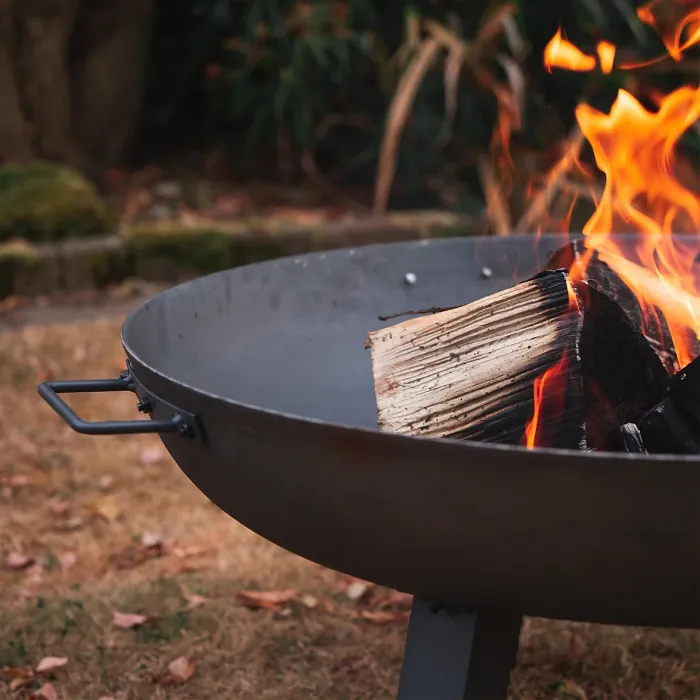 Harbour Housewares Cast Iron Garden Fire Pit - 75cm - Grey