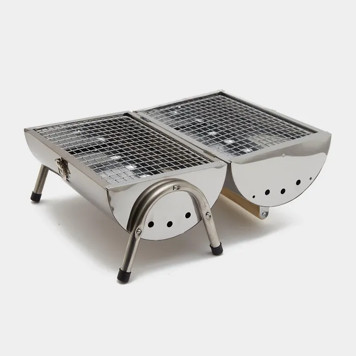 Hi-Gear Stainless Steel Double Sided BBQ, Ideal for Camping, Outdoor Cooking