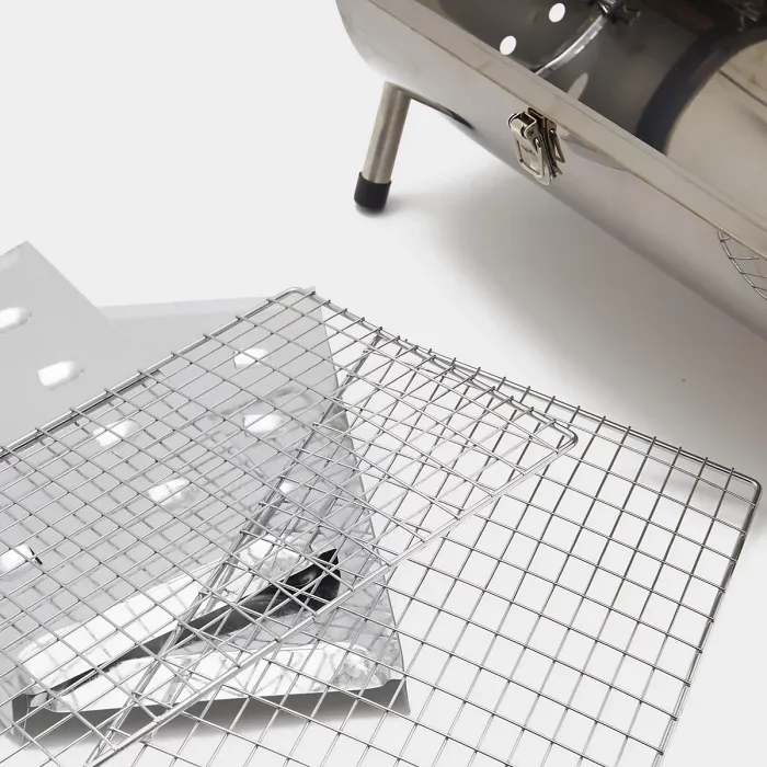 Hi-Gear Stainless Steel Double Sided BBQ, Ideal for Camping, Outdoor Cooking