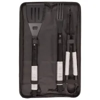 BobbyQ 3pc Wooden BBQ Tool Set - Grey Rope