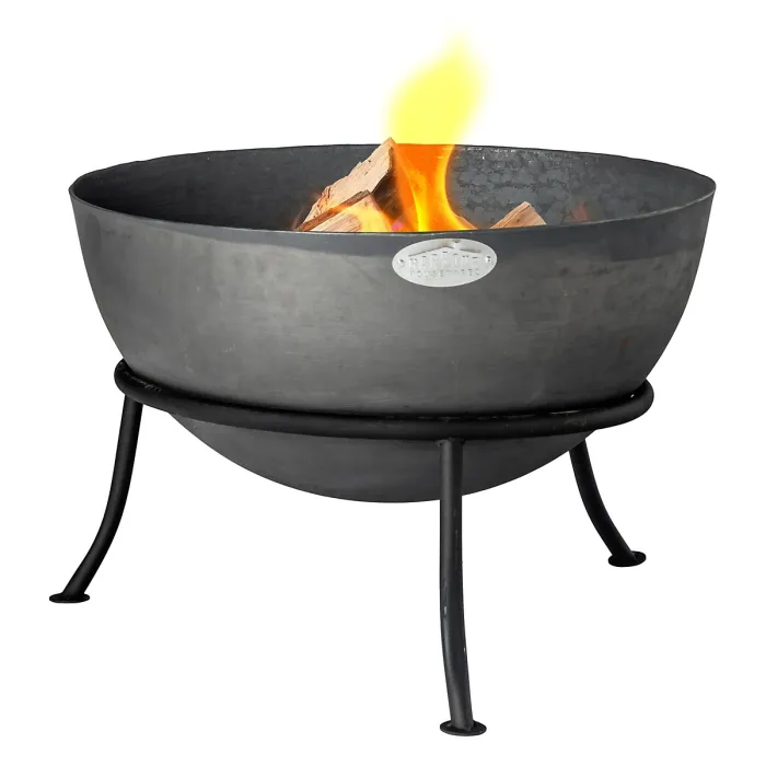 Harbour Housewares Steel Garden Fire Pit - 60cm - Grey