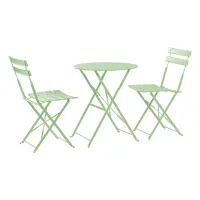 Harbour Housewares 2 Seater Sussex Bistro Set - Round - Sage Green