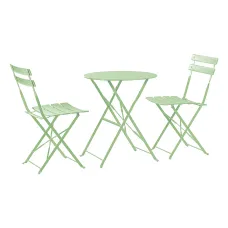 Harbour Housewares 2 Seater Sussex Bistro Set - Round - Sage Green