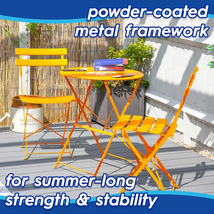 Harbour Housewares 2 Seater Sussex Bistro Set - Round - Navy