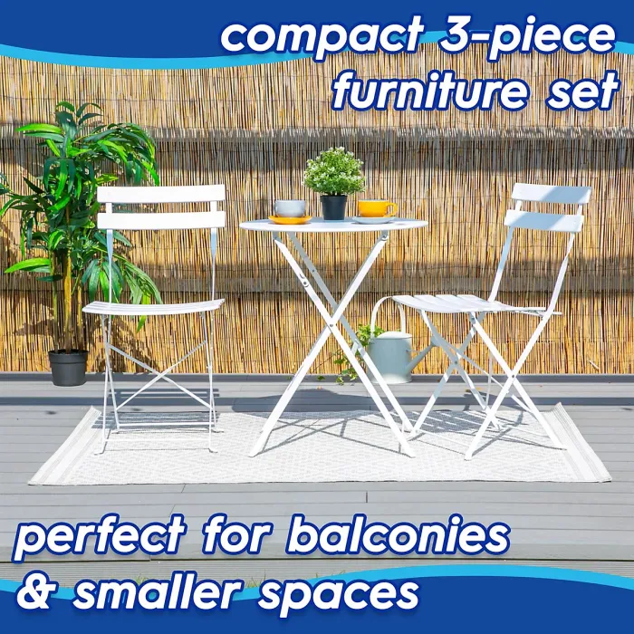 Harbour Housewares 2 Seater Sussex Bistro Set - Round - Navy