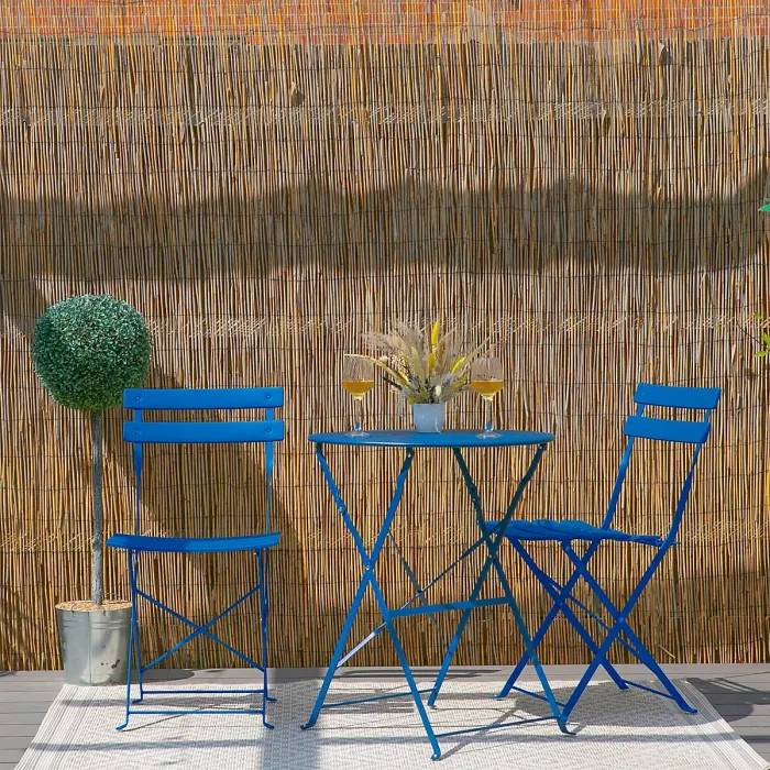 Harbour Housewares 2 Seater Sussex Bistro Set - Round - Navy