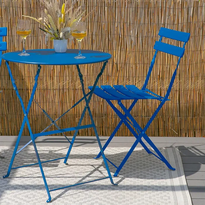 Harbour Housewares 2 Seater Sussex Bistro Set - Round - Navy