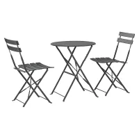 Harbour Housewares 2 Seater Sussex Bistro Set - Round - Grey