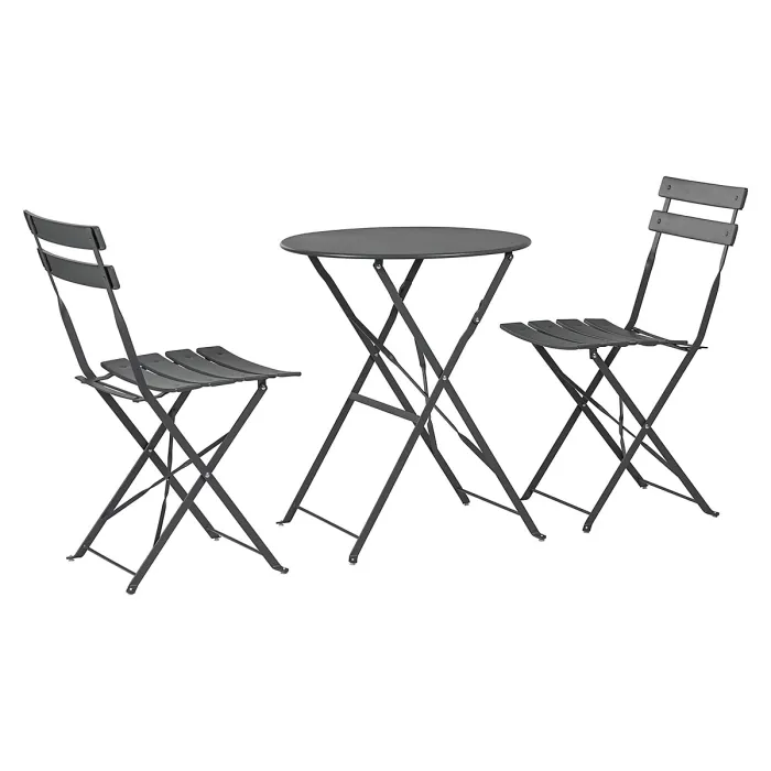 Harbour Housewares 2 Seater Sussex Bistro Set - Round - Grey