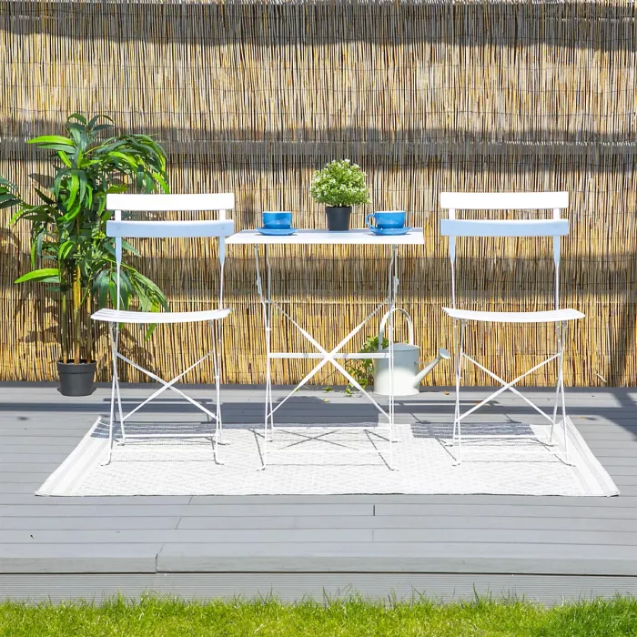 Harbour Housewares 2 Seater Sussex Bistro Set - Square - White