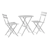 Harbour Housewares 2 Seater Sussex Bistro Set - Round - White