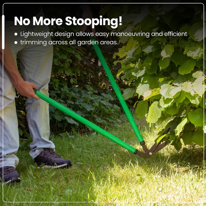 Hardys 36" Long Handled Garden Shears - 1.3kg Lawn Edging Border Trimmer with Soft Grip Handles, Carbon Steel Blade, Green