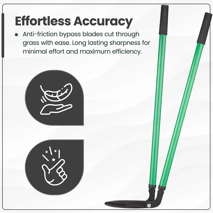 Hardys 36" Long Handled Garden Shears - 1.3kg Lawn Edging Border Trimmer with Soft Grip Handles, Carbon Steel Blade, Green