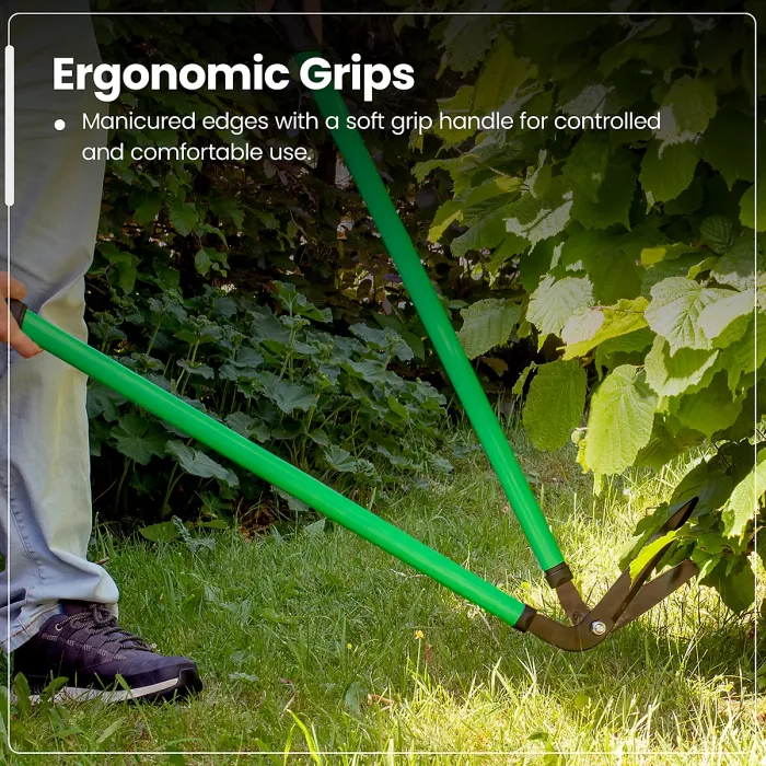 Hardys 36" Long Handled Garden Shears - 1.3kg Lawn Edging Border Trimmer with Soft Grip Handles, Carbon Steel Blade, Green