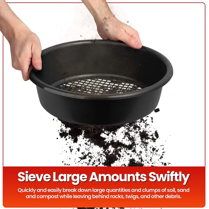 Hardys Large Plastic Garden Sieve - Gardening Riddle Stone and Soil Sifter, Compost Filter, BPA Free, 10mm Holes - 35cm Diameter