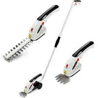 NETTA 7.2V Cordless 2 in 1 LithiumIon Grass and Hedge Trimmer, Edging and Shrub Shear, With Telescopic Pole Handle