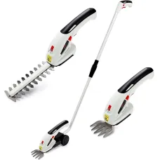 NETTA 7.2V Cordless 2 in 1 LithiumIon Grass and Hedge Trimmer, Edging and Shrub Shear, With Telescopic Pole Handle