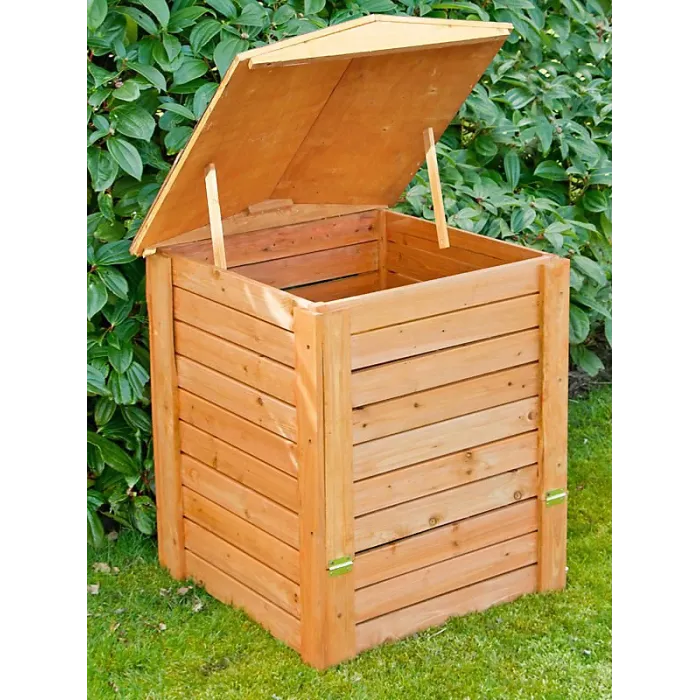 Wooden Garden Composter Hinged Lid 288L 60cm x 60cm