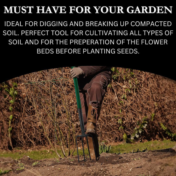 Marco Paul 38" Digging Fork Heavy Duty Carbon Steel Digging Fork - Gardening Hand Tool