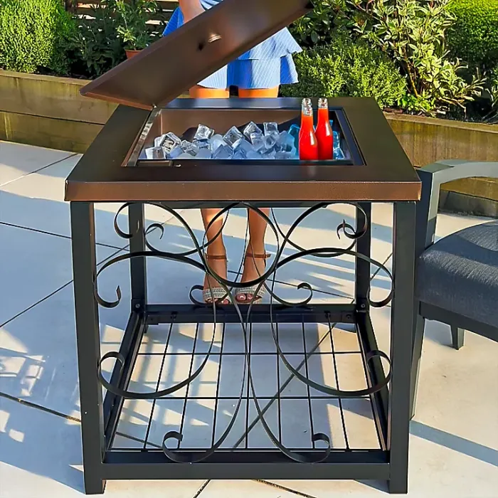 Marco Paul Black 4-in 1 Steel Firepit, Bbq, Table and ice bucket