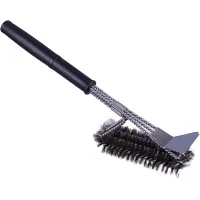 Long Handle BBQ Cleaning Brush with Scraper & 360 Degree Heavy Duty Wire Bristles - Suitable for Gas, Charcoal & Propane Barbecues