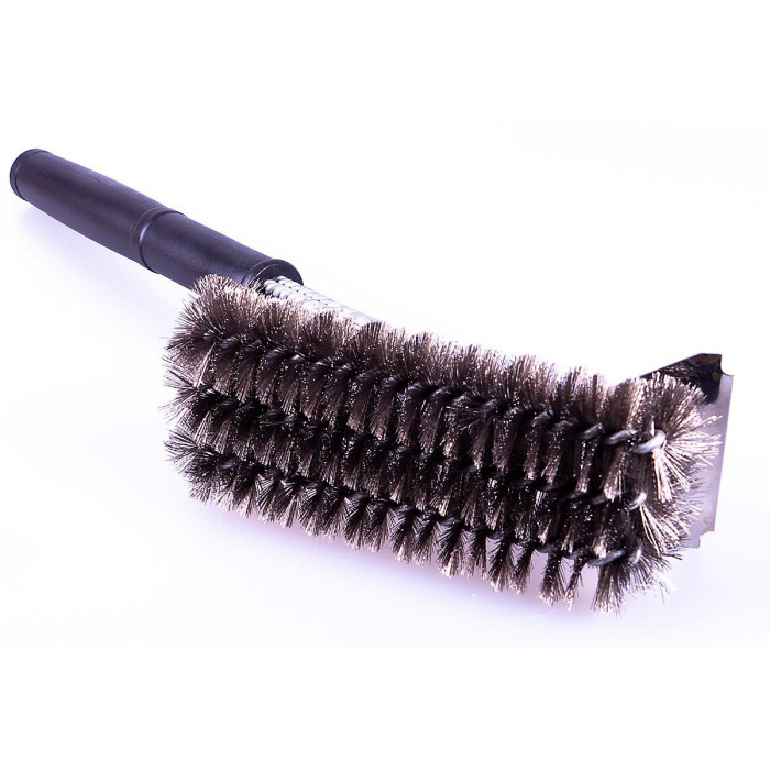 Long Handle BBQ Cleaning Brush with Scraper & 360 Degree Heavy Duty Wire Bristles - Suitable for Gas, Charcoal & Propane Barbecues
