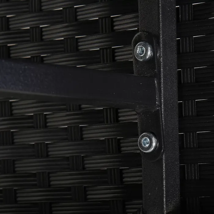 Outsunny 10 Seater Cube Rattan Dining Set W/ Cushions Glass Top Table Black