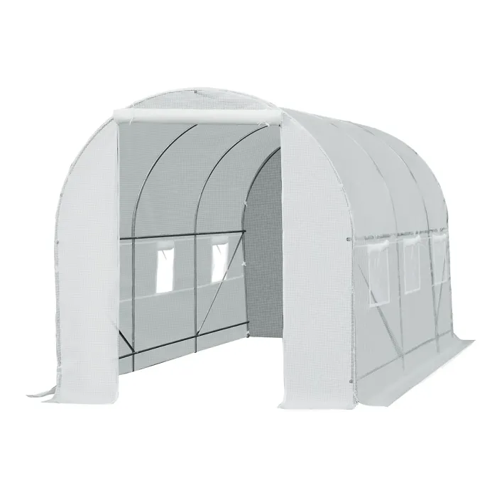 Outsunny 4.5 x 2M Walk-in Polytunnel Greenhouse for Garden, Galvanised Steel