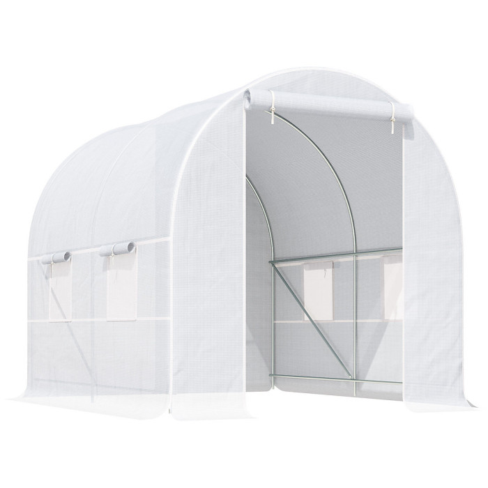 Outsunny Greenhouse Solid Frame Walk-in Garden Grow Large Insect Poly Tunnel