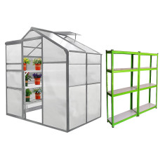 Greenhouse 6ft x 4ft And 2 x Water-resistant Racks